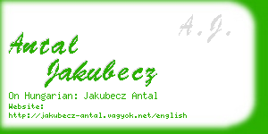 antal jakubecz business card
